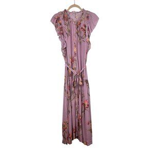 Sundance XL Tierra Floral Maxi Dress Ruffles Drop Waist Fairy Feminine Romantic